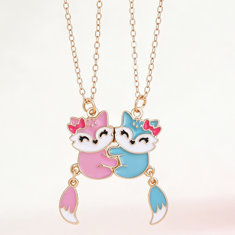 Wholesale Cartoon Animal Fox Best Friend Chilen's Necklace