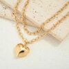 Wholesale Golden electroplated peach heart pendant necklace