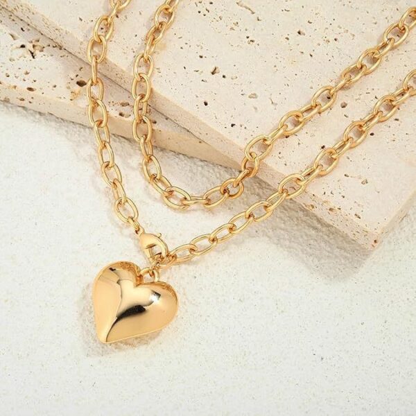 Wholesale Golden electroplated peach heart pendant necklace