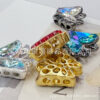 Wholesale Stereo Butterfly Inlaid Beads Eight-Hole Color Diamond 3D Crystal Beads