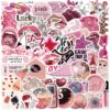 Wholesale 50pcs Cartoon Pink Daily Waterproof Vinyl Stickers