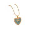 Wholesale man-made pearl necklace heart necklace Stainless Steel Necklace