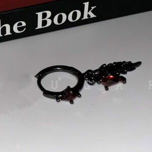 Single Red Feather Earring