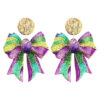 Wholesale Carnival Shining Parade Boots Map Bow Earrings