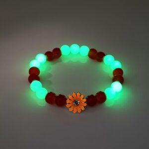 4 # Green light beads + orange-red flowers