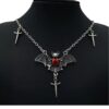 Wholesale Halloween vintage gothic love bat jewelry necklace pendant necklace