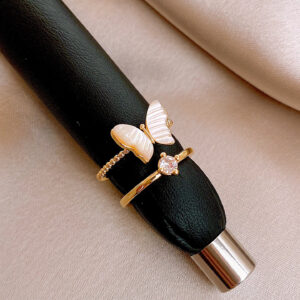 Ring - Gold - Beige (Two-piece set)