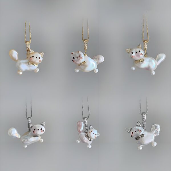 Wholesale Cartoon Cute Pet Pearl Cat Pendant