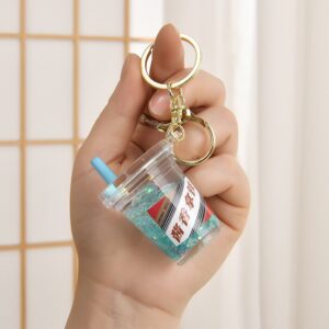 Luminous milk tea cup [sky blue] / Keychain + luminous oil bottle