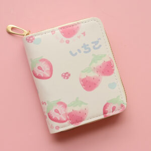 Fresh Powder Strawberry, Short Zip Wallet