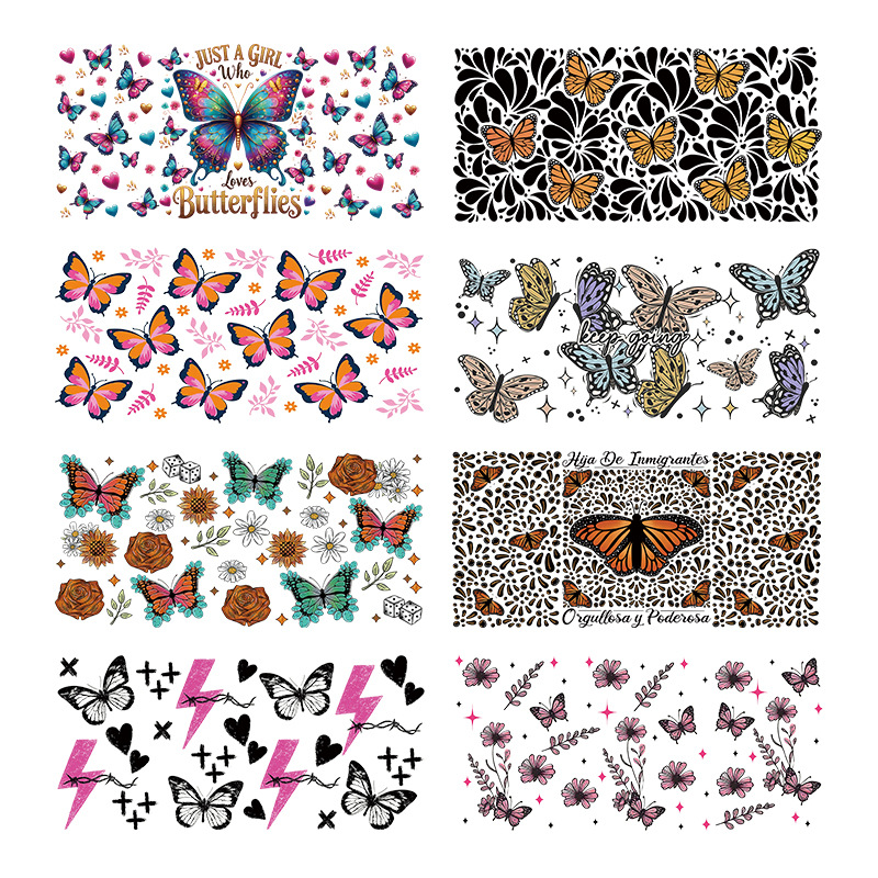 Wholesale UV transfer sticker for glass cs sticker 16OZ UV DTF WRAPS
