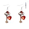 Wholesale Valentine's Day Red Key Acrylic Earrings