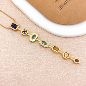 Xl5103 rectangular water drop necklace gold