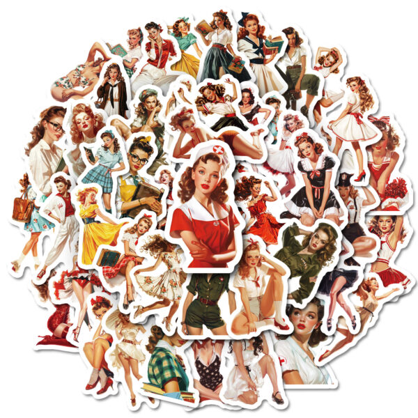 Wholesale Retro Girl Graiti Stickers