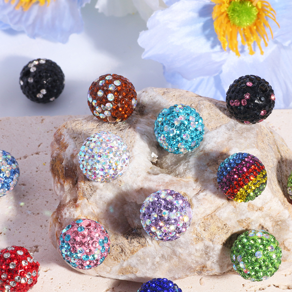Wholesale Sparkling soft clay colored full diamond beads