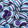 Wholesale 5pcs 20MM Mermaid Style Resin Stripe Beads DIY Three Color Stripe Resin Beads