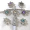 Wholesale 10pcs Snowflake inlaid with colored zircon straight hole beads