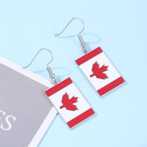 Maple Leaf flag earrings