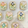 Wholesale 10pcs Oil painting style flowers pearls beads