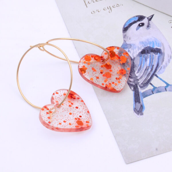 Wholesale Acrylic Sequin Heart Valentine's Day Earrings