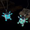 Wholesale Halloween Alloy Electroplating Demon Monster Luminous Necklace