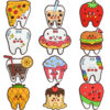 Wholesale Cute cartoon food teeth series Croc Charms