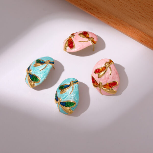 Wholesale Stainless steel stud earrings with enamel