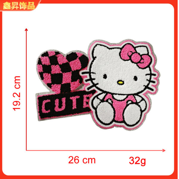 Wholesale Cute cartoon cat animal glitter embroidery DIY patches