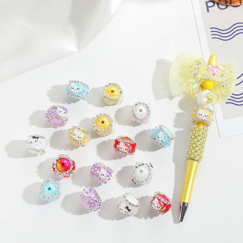 Wholesale cartoon round beads straight hole handmade loose beads OLY Exclusive