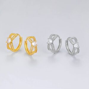 Wholesale Zircon Bow Earrings, Niche Design