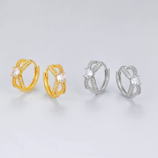 Wholesale Zircon Bow Earrings, Niche Design
