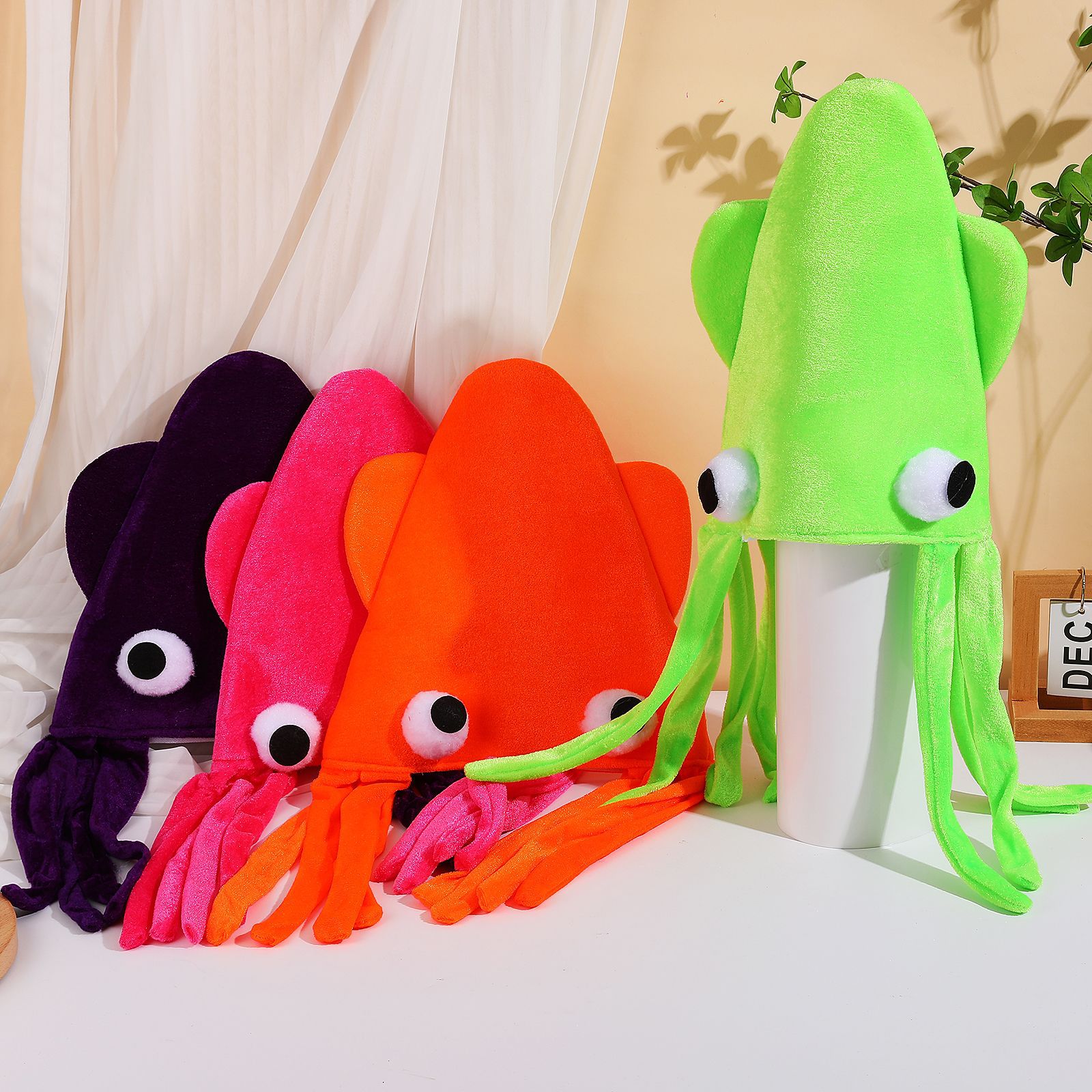 Wholesale Four-color Veet Squid Octopus Hat