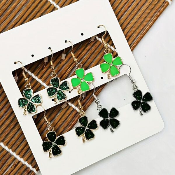 Wholesale St. Patrick's Day Four-Leaf Clover Earrings
