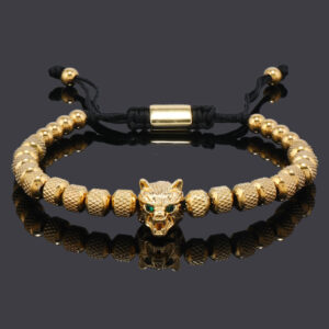 Pineapple beads 6MM18 golden wolf head