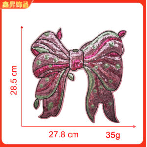 Heated hot melt glue*rose red green*bow*bow*height 28.5*27.8cm