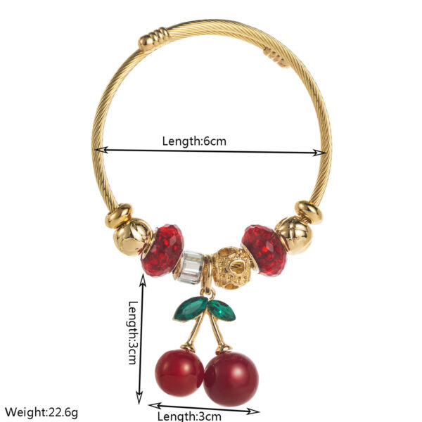 O1CN01yg0DFw2LDsgkUzKeL_2206398079659-0-cib Wholesale Butterfly Cherry Strawberry Elephant Adjustable Stainless Steel Bracelet