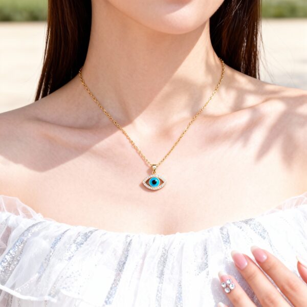 Wholesale Devil's Eye eye necklace with enamel personalized pendant