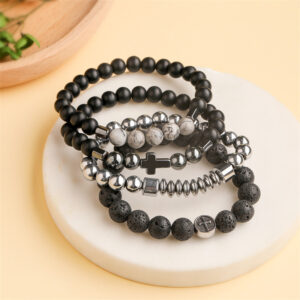 Wholesale Natural stone bead cross bead bracelet