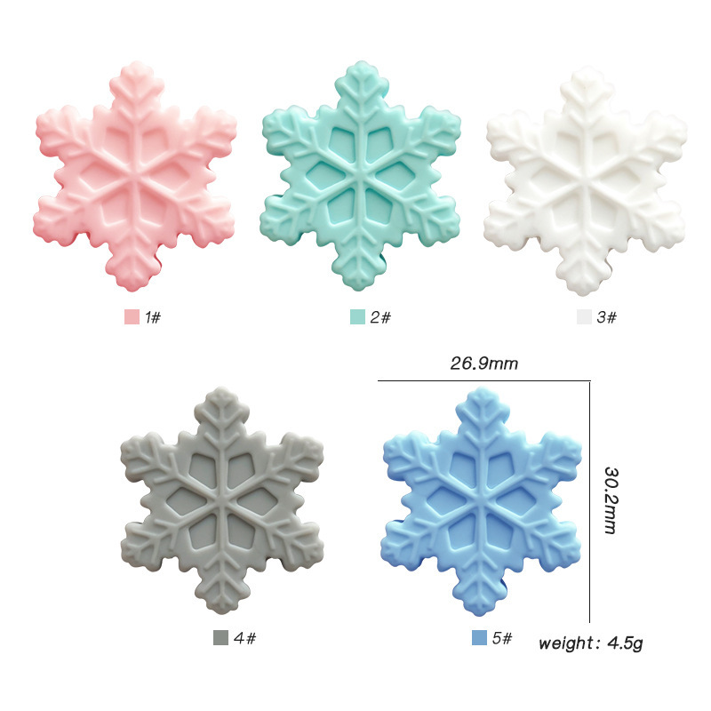 Wholesale Food Grade Silicone Snowflake Focal Beads
