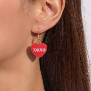 Red love xoxo earrings