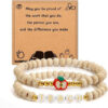 Wholesale Letter Teacher's Day Soft Ceramic Apple Layered Bracelet Set