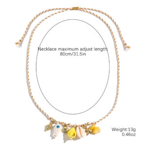 N2409- 36m white fish necklace