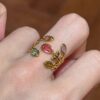 Wholesale Vintage floral branch open ring stackable gold index finger ring