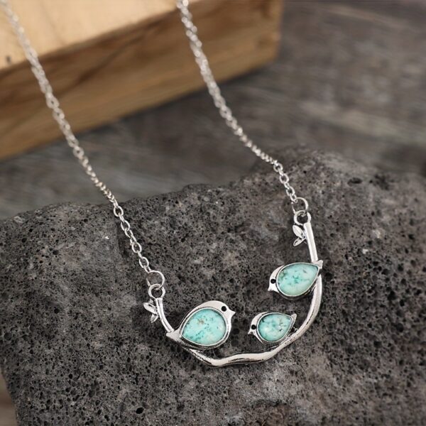Wholesale Sparrow Sky Blue Sticker Alloy Necklace