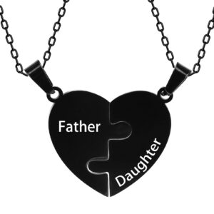 Black puzzle heart necklace 2