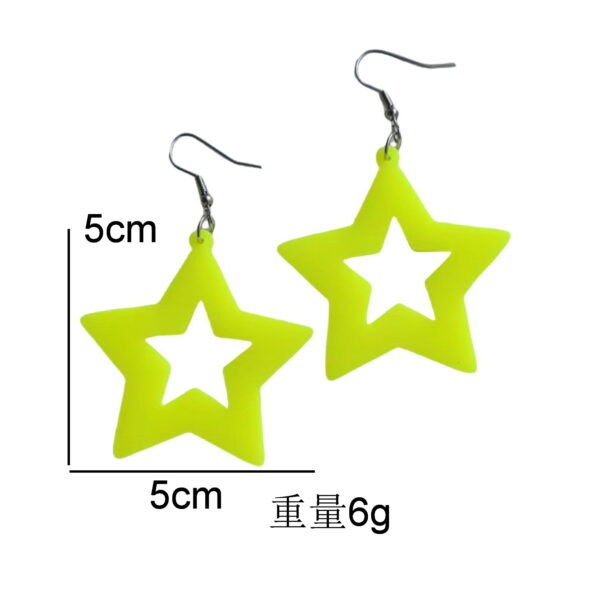 Wholesale Fluorescent Five-pointed Star Small Lightning Earrings