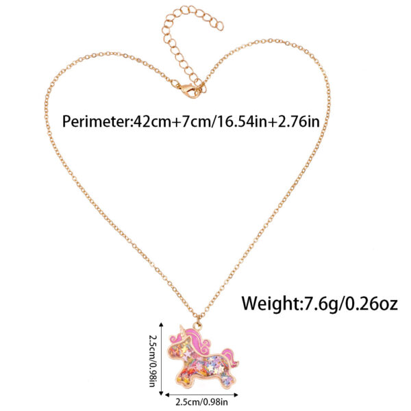 Wholesale Unicorn Necklace Containing Movable Sequins