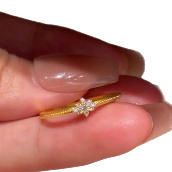 Wholesale Vintage Fine Mini Snowflake Diamond Inlaid Ring