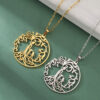 Wholesale Mother's Day electroplated Tree of Life parent-child necklace