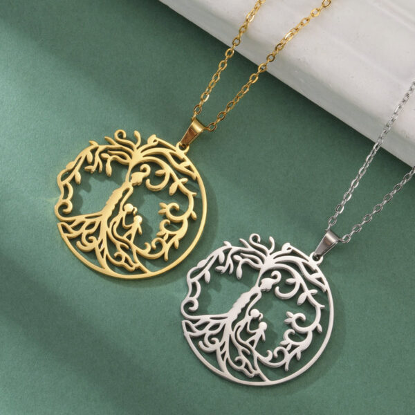 Wholesale Mother's Day electroplated Tree of Life parent-child necklace